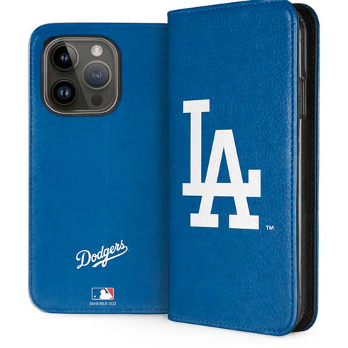 MLB Los Angeles Dodgers - Solid Distressed iPhone 15 Pro Folio Case